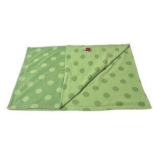 Amy Coe Baby Blanket Green Polka Dot Micro Fleece Limited Edition Lovey Security